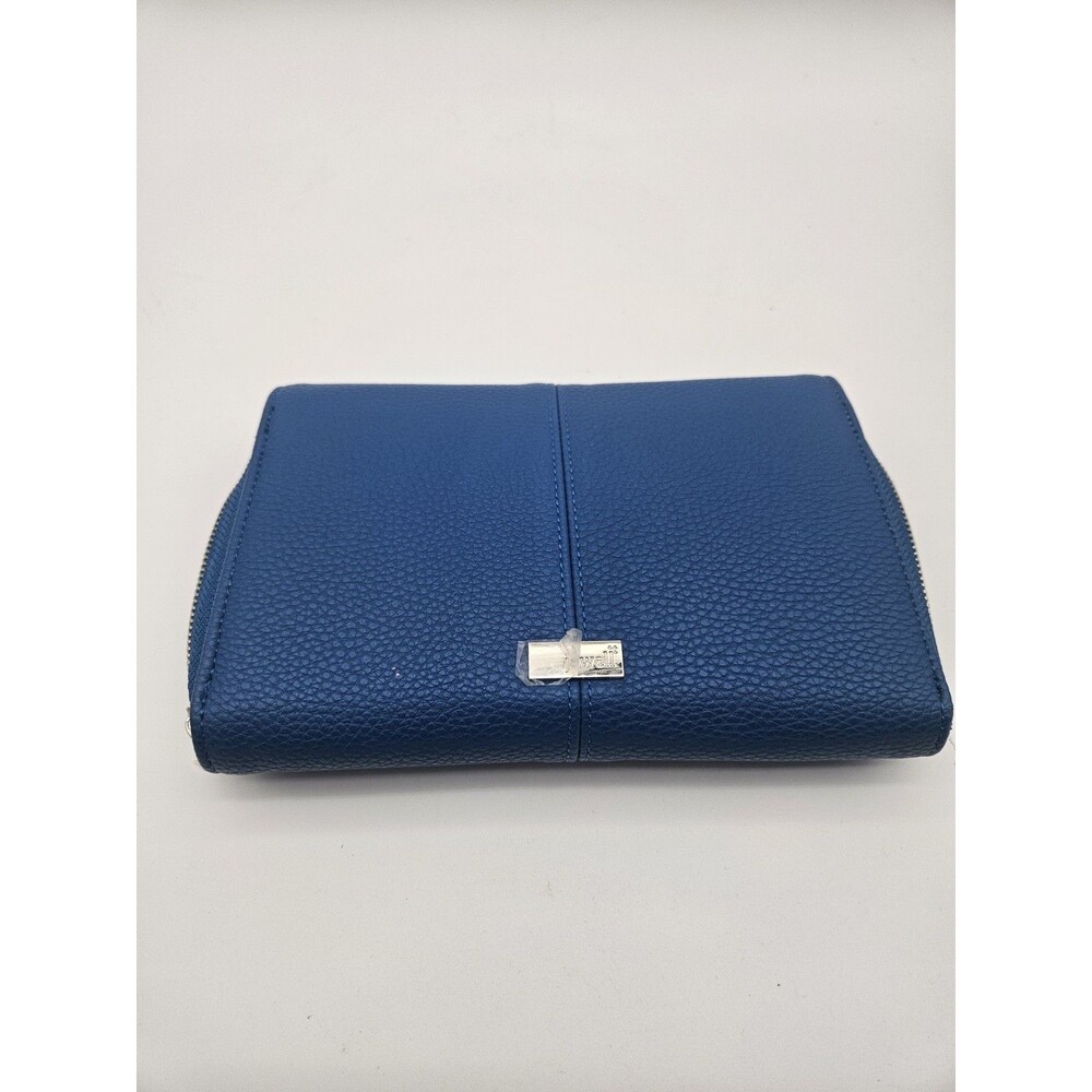 Jevelli Women's Blue Solid Wallet w/ Snap & Zip, Folding Card Slots, Strap